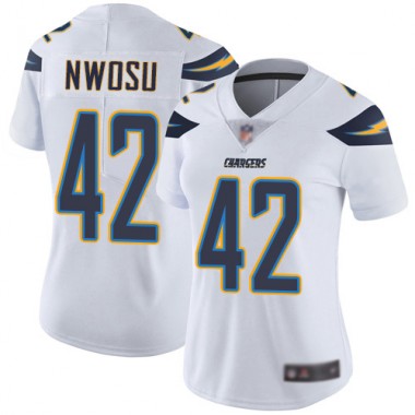 Los Angeles Chargers NFL Football Uchenna Nwosu White Jersey Women Limited #42 Road Vapor Untouchable->youth nfl jersey->Youth Jersey